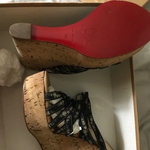 Women's Black Corniche 140 Ribbon Wedge Sandals